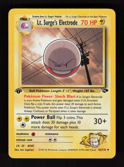 Lt. Surge's Electrode 52/132 - 1st Edition - Gym Challenge