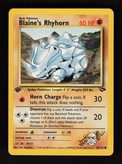 Blaine's Rhyhorn 65/132 - 1st Edition - Gym Challenge