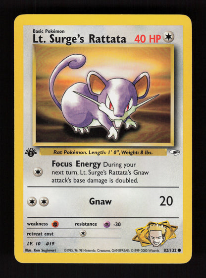 Lt. Surge's Rattata 82/132 - 1st Edition - Gym Heroes
