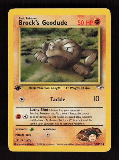 Brock's Geodude 38/132 - 1st Edition - Gym Heroes