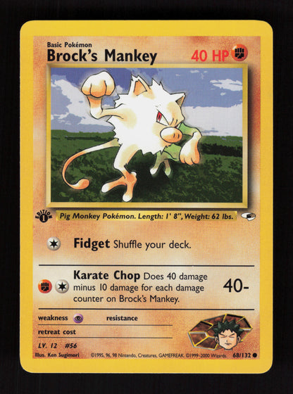 Brock's Mankey 68/132 - 1st Edition - Gym Heroes