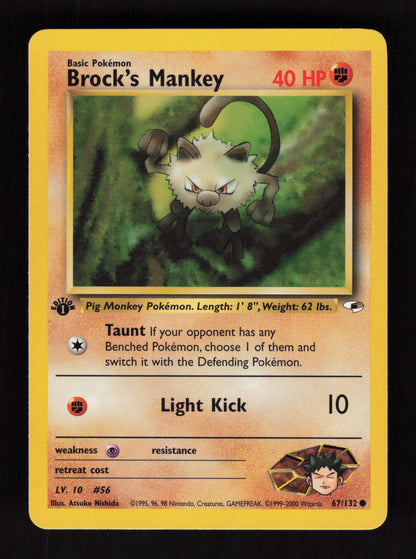 Brock's Mankey 67/132 - 1st Edition - Gym Heroes