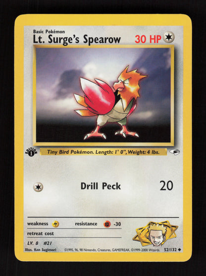 Lt. Surge's Spearow 52/132 - 1st Edition - Gym Heroes