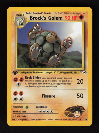 Brock's Golem 20/132 - 1st Edition - Gym Heroes