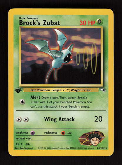 Brock's Zubat 24/132 - 1st Edition - Gym Heroes