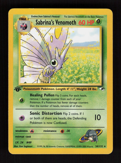 Sabrina's Venomoth 34/132 - 1st Edition - Gym Heroes