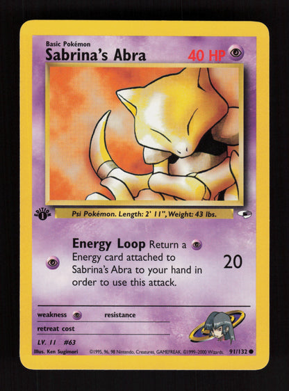 Sabrina's Abra 91/132 - 1st Edition - Gym Heroes