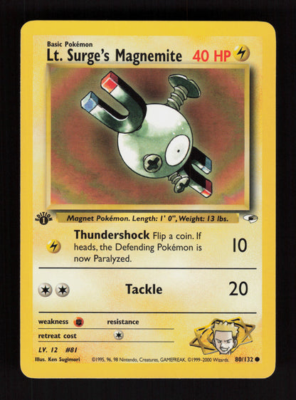 Lt. Surge's Magnemite 80/132 - 1st Edition - Gym Heroes