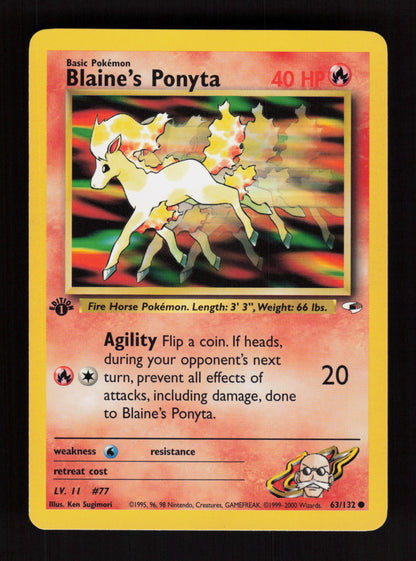 Blaine's Ponyta 63/132 - 1st Edition - Gym Heroes