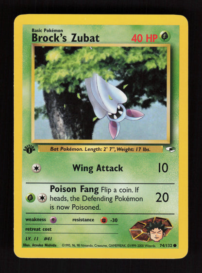 Brock's Zubat 74/132 - 1st Edition - Gym Heroes