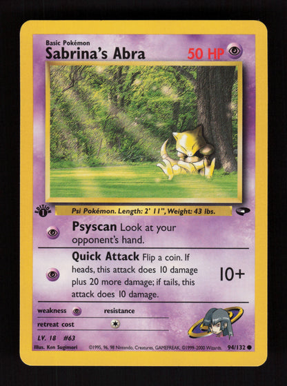 Sabrina's Abra 94/132 - 1st Edition - Gym Challenge
