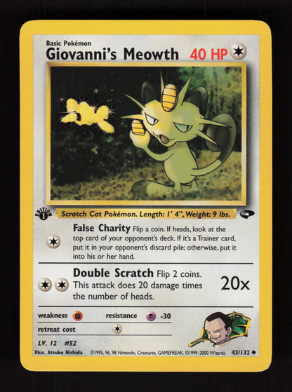 Giovanni's Meowth 43/132 - 1st Edition - Gym Challenge
