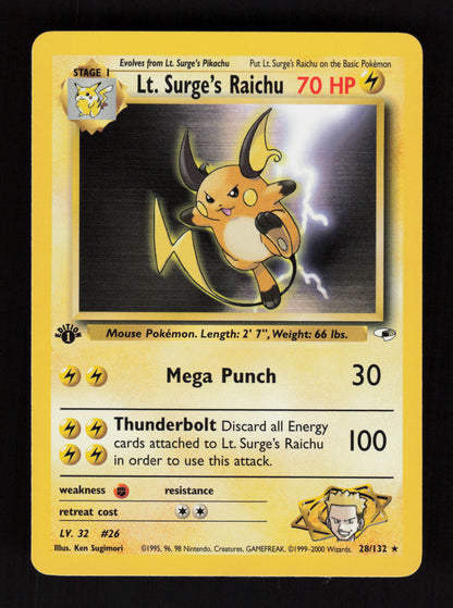 Lt. Surge's Raichu 28/132 - 1st Edition - Gym Heroes