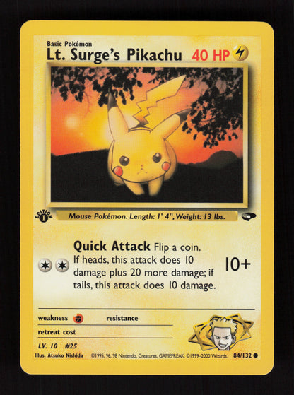 Lt. Surge's Pikachu 84/132 - 1st Edition - Gym Challenge