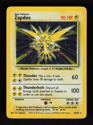 Zapdos 16/102 - Holo Rare - Base set