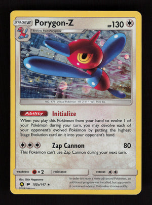 Porygon-Z 105a/147 - Holo Rare - Burning Shadows
