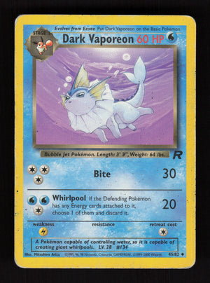 Dark Vaporeon 45/82 - Team Rocket