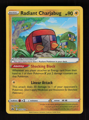 Radiant Charjabug 051/159  - Radiant Rare - Crown Zenith