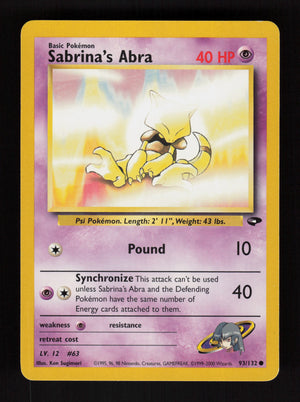 Sabrina's Abra 93/132 - Gym Challenge