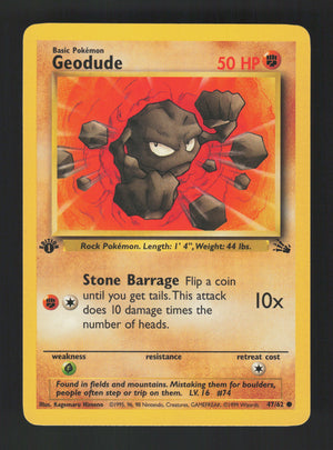 Geodude 47/62 - 1st Edition - Fossil