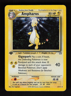 Ampharos 1/111 - 1st Edition Holo - Neo Genisis