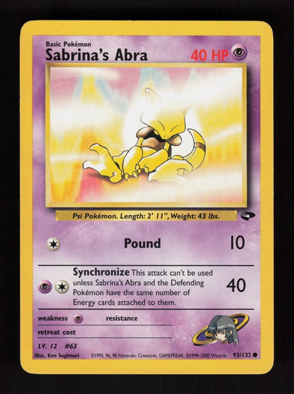 Sabrina's Abra 93/132 - Gym Challenge