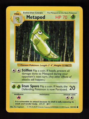 Metapod 54/102 - Shadowless - Base Set