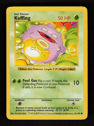 Koffing 51/102 - Shadowless - Base Set