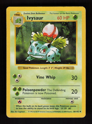 Ivysaur 30/102 - Shadowless - Base Set