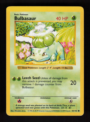 Bulbasaur 44/102 - Shadowless - Base Set