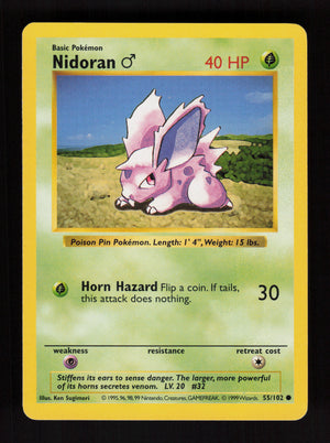 Nidoran 55/102 - Shadowless - Base Set