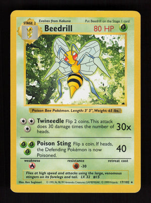 Beedrill 17/102 - Shadowless - Base Set