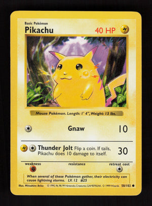 Pikachu 58/102 - Shadowless - Base Set