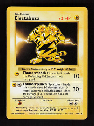 Electabuzz 20/102 - Shadowless - Base Set