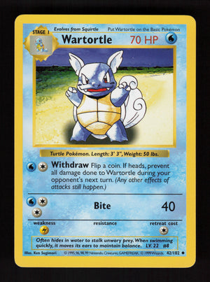 Wartortle 42/102 - Shadowless - Base Set