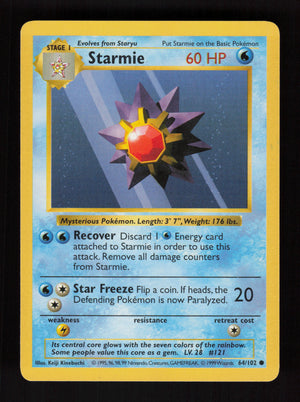 Starmie 64/102 - Shadowless - Base Set