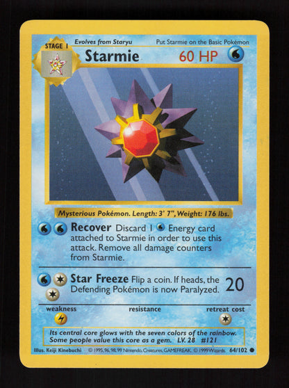 Starmie 64/102 - Shadowless - Base Set