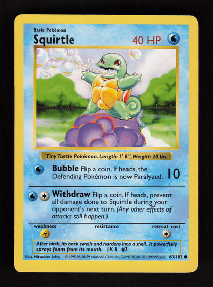 Squirtle 63/102 - Shadowless - Base Set