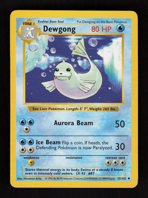 Dewgong 25/102 - Shadowless - Base Set