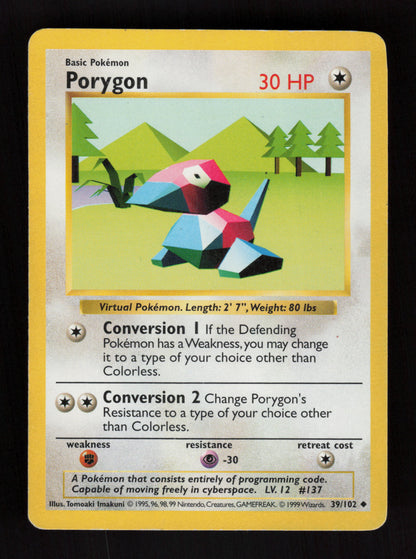 Porygon 39/102 - Shadowless - Base Set