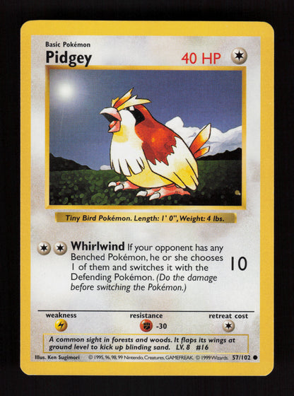 Pidgey 57/102 - Shadowless - Base Set