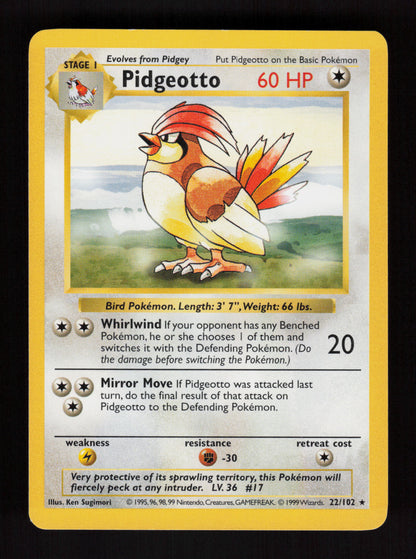 Pidgeotto 22/102 - Shadowless - Base Set