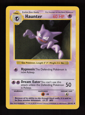 Haunter 29/102 - Shadowless - Base Set
