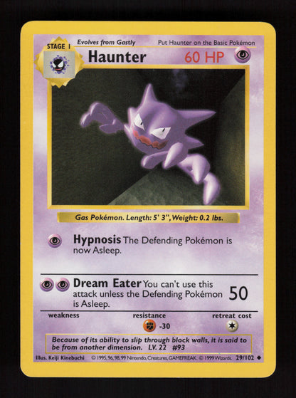 Haunter 29/102 - Shadowless - Base Set
