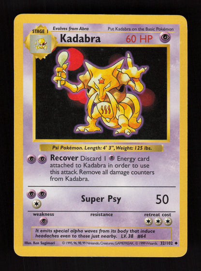 Kadabra 32/102 - Shadowless - Base Set