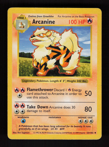 Arcanine 23/102 - Shadowless - Base Set
