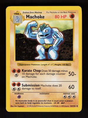 Machoke 34/102 - Shadowless - Base Set