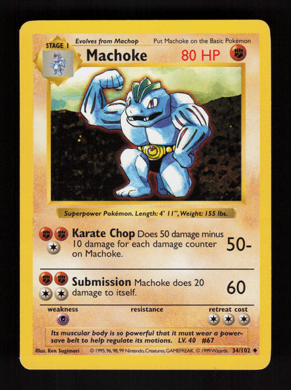 Machoke 34/102 - Shadowless - Base Set