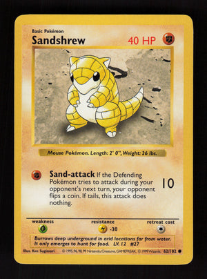 Sandshrew 65/102 - Shadowless - Base Set