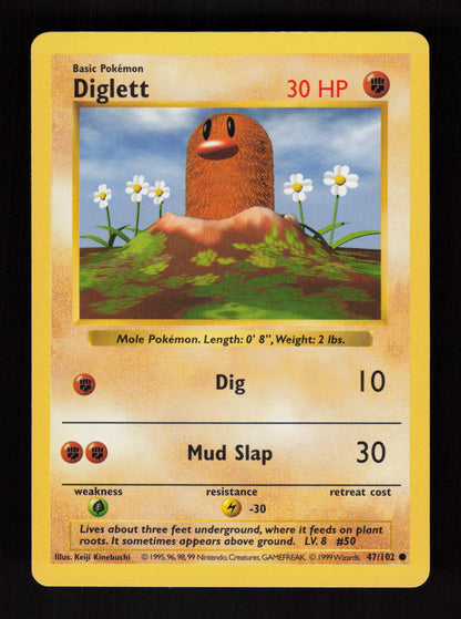 Diglett 47/102 - Shadowless - Base Set